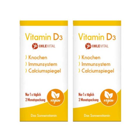 Vitamin D3 Sparpackung, Ihlevital, Vitamin D, Knochen, Zähne, Immunsystem, Calciumspiegel,